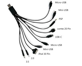 10-in-1 USB Ladekabel mit mehreren Anschlüssen